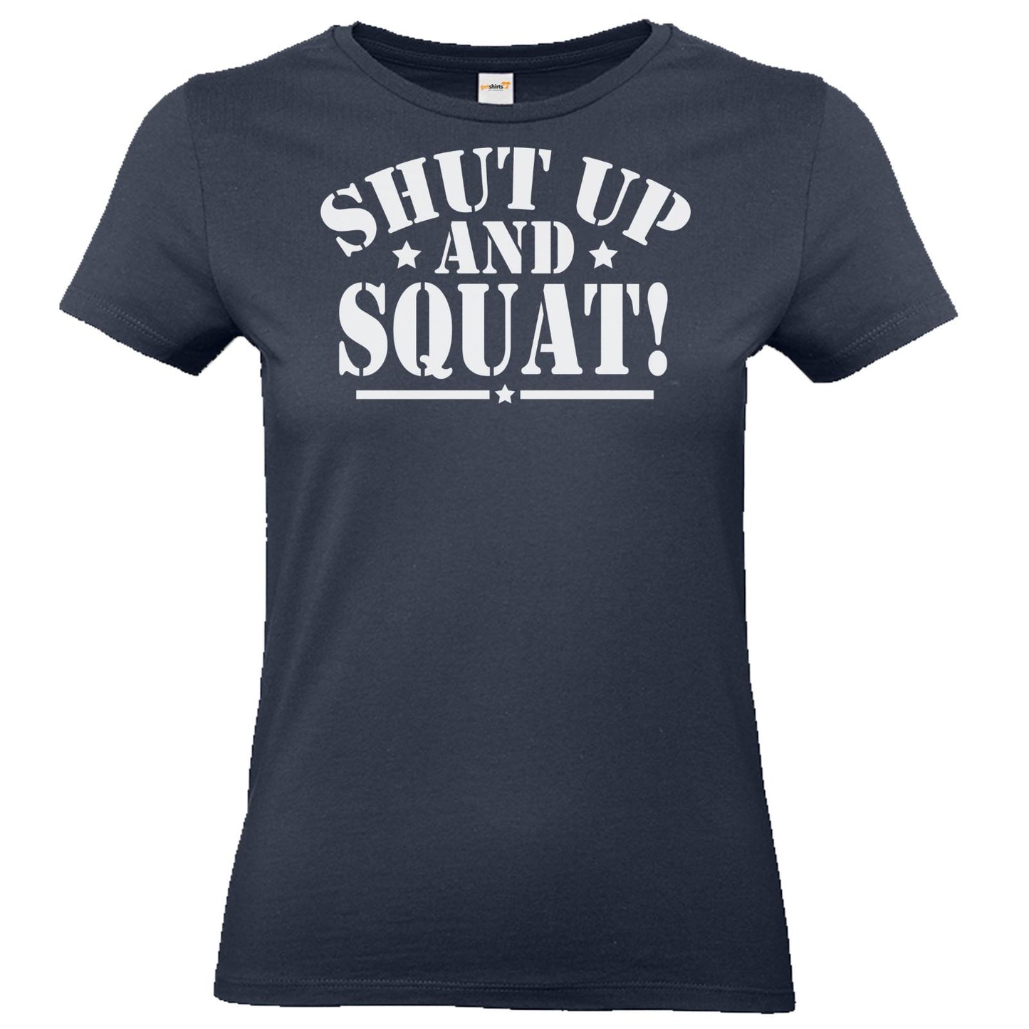 T-Shirt Damen Premium FAIR WEAR - Shut up and squat!