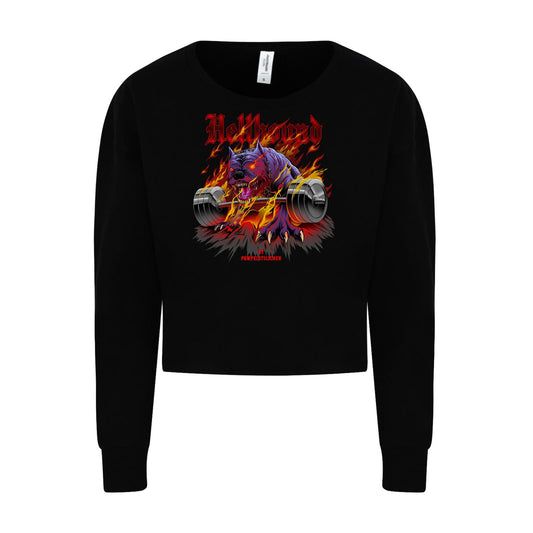 Ladies Cropped Sweat - Hellhound unleashed